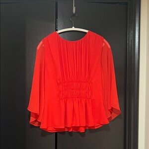 Parker Scarlet Pleated Blouse